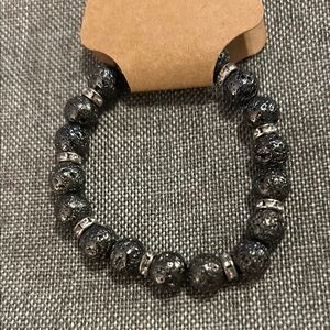 Black Lava Stone Beaded Bracelet
